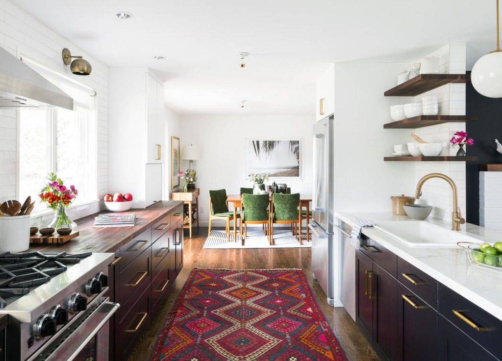 Stylish Kitchen Makeover with Colorful Rugs