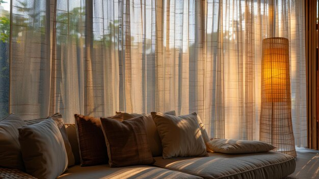 Light Filtering Beauty with Woven Wood Shades Design Curtain